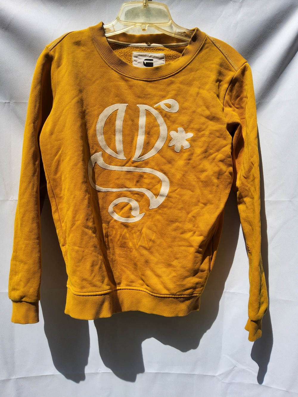 G-Star Mustard Yellow Crewneck Sweatshirt with White Logo